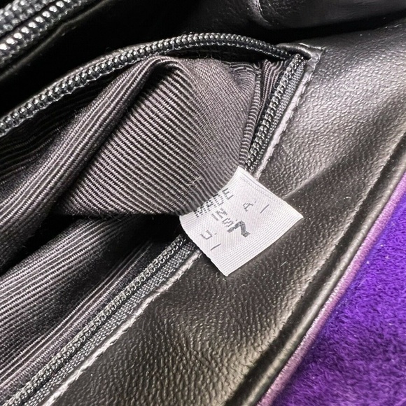 Vntg Sharif Purple Snakeskin Embossed Leather Purse Shoulder Bag Crossbody - Picture 12 of 12